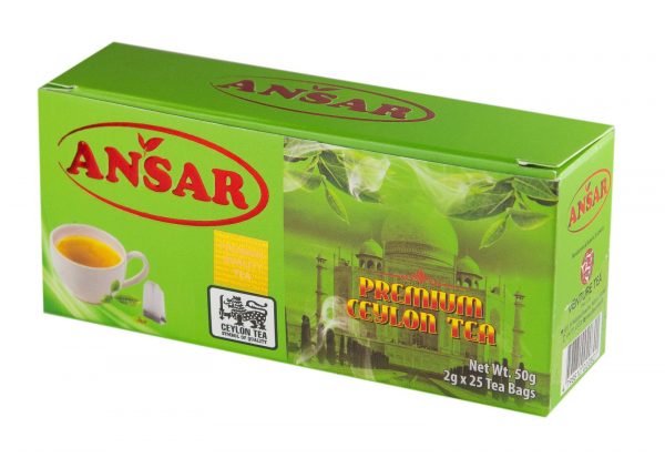 Зеленый чай Ansar Premium Ceylon Tea в пакетиках 25*2г